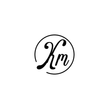 KM circle initial logo best for beauty and fashion in bold feminine concept vector