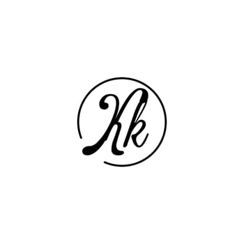 KK circle initial logo best for beauty and fashion in bold feminine concept vector