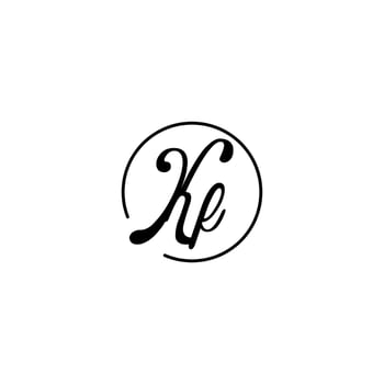 KF circle initial logo best for beauty and fashion in bold feminine concept vector
