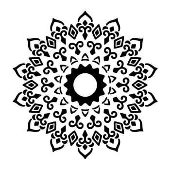 Black Mandala for Design. Mandala Circular pattern design for Henna, Mehndi, tattoo, decoration. Decorative ornament in ethnic oriental style. Coloring book page vector