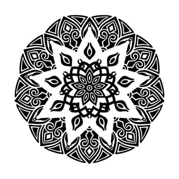 Black Mandala for Design. Mandala Circular pattern design for Henna, Mehndi, tattoo, decoration. Decorative ornament in ethnic oriental style. Coloring book page. vector