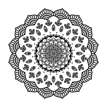 Black Mandala for Design. Mandala Circular pattern design for Henna, Mehndi, tattoo, decoration. Decorative ornament in ethnic oriental style. Coloring book page. vector
