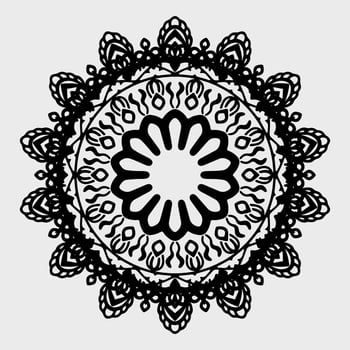 Black Mandala for Design. Mandala Circular pattern design for Henna, Mehndi, tattoo, decoration. Decorative ornament in ethnic oriental style. Coloring book page. vector