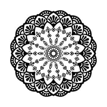 Black Mandala for Design. Mandala Circular pattern design for Henna, Mehndi, tattoo, decoration. Decorative ornament in ethnic oriental style. Coloring book page. vector