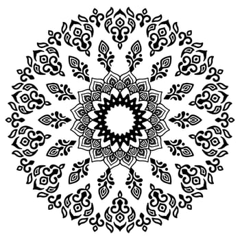 Black Mandala for Design. Mandala Circular pattern design for Henna, Mehndi, tattoo, decoration. Decorative ornament in ethnic oriental style. Coloring book page. vector