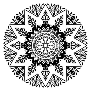 Black Mandala for Design. Mandala Circular pattern design for Henna, Mehndi, tattoo, decoration. Decorative ornament in ethnic oriental style. Coloring book page. vector