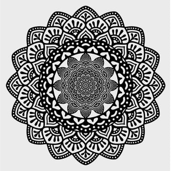 Black Mandala for Design. Mandala Circular pattern design for Henna, Mehndi, tattoo, decoration. Decorative ornament in ethnic oriental style. Coloring book page. vector