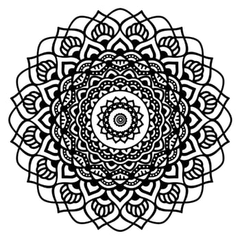 Black Mandala for Design. Mandala Circular pattern design for Henna, Mehndi, tattoo, decoration. Decorative ornament in ethnic oriental style. Coloring book page. vector