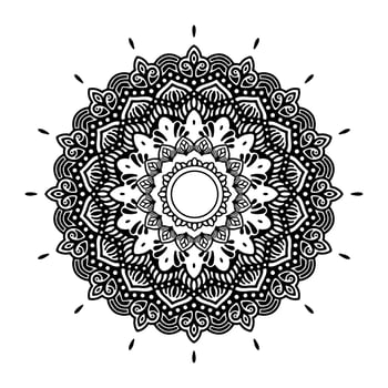Black Mandala for Design. Mandala Circular pattern design for Henna, Mehndi, tattoo, decoration. Decorative ornament in ethnic oriental style. Coloring book page vector