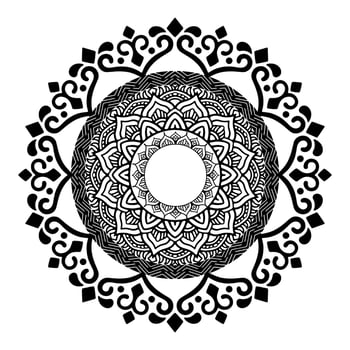 Black Mandala for Design. Mandala Circular pattern design for Henna, Mehndi, tattoo, decoration. Decorative ornament in ethnic oriental style. Coloring book page vector