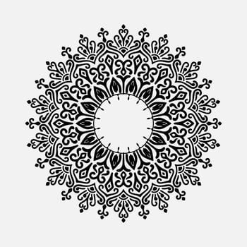 Black Mandala for Design. Mandala Circular pattern design for Henna, Mehndi, tattoo, decoration. Decorative ornament in ethnic oriental style. Coloring book page vector
