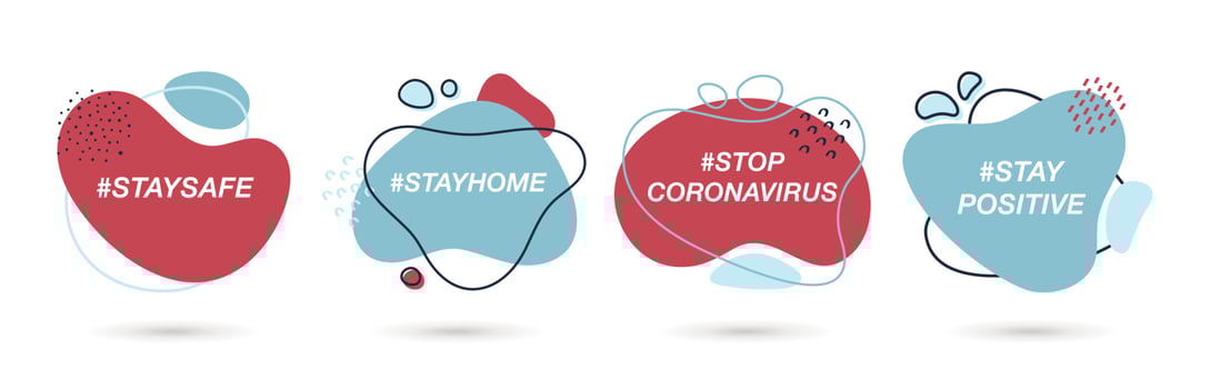 Coronavirus hashtags set to prevent the spread of coronavirus. vector