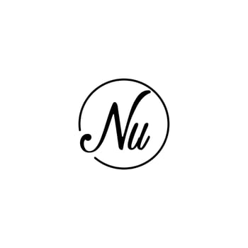 NU circle initial logo best for beauty and fashion in bold feminine concept vector