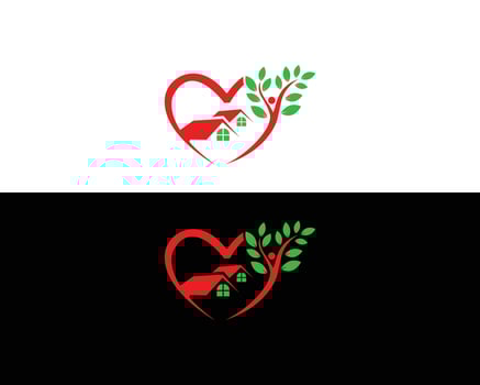 Love life home logo design, home care template Design. vector