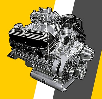 racing car engine vector