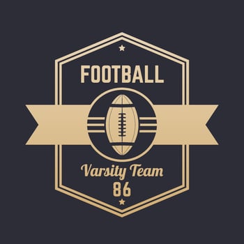 American football vintage logo, badge, emblem, vector illustration