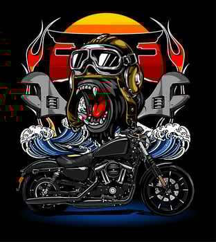 motorcycle cuiser wrench and ... vector