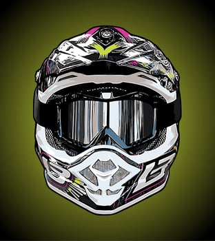 supermoto helmet front view vector