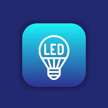 led light bulb line icon vector
