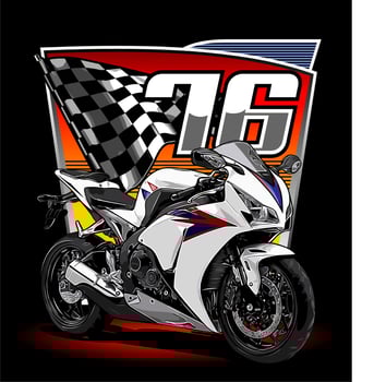 white sport motorbike racing ... vector