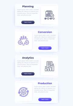 Web banner with line business icons vector