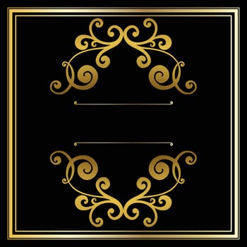 Vector damask vintage baroque scroll ornament swirl. Victorian monogram heraldic shield swirl.Retro floral leaf pattern border foliage antique  acanthus calligraphy engraved tattoo. Tile decor element