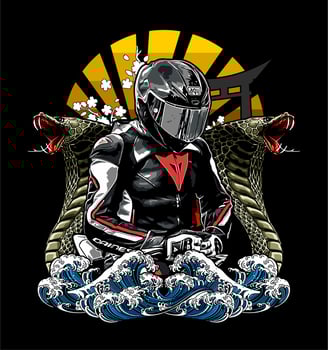 biker and cobra1 vector