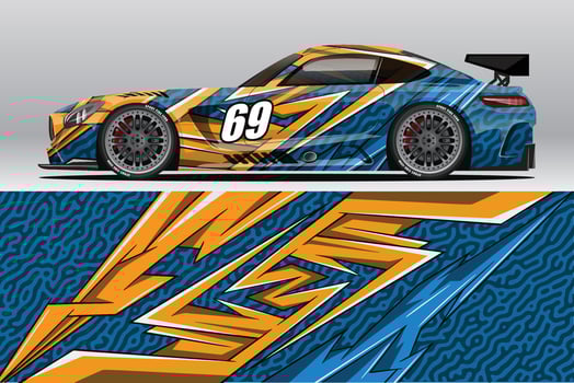 Car wrap decal designs for racing livery or daily car vinyl sticker vector