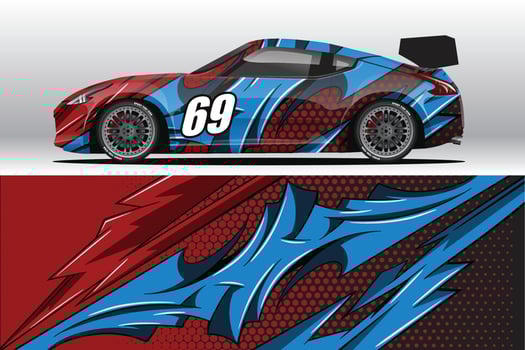 Car wrap decal designs for racing livery or daily car vinyl sticker vector