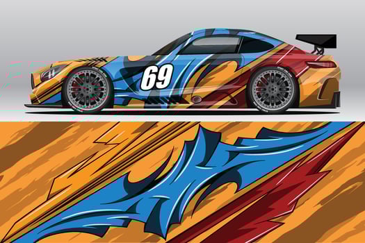 Car wrap decal designs for racing livery or daily car vinyl sticker vector