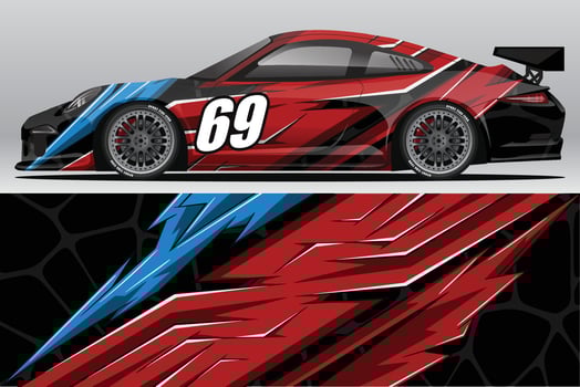 Car wrap decal designs for racing livery or daily car vinyl sticker vector