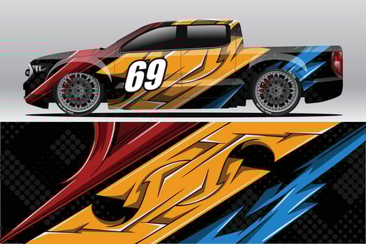 Car wrap decal designs for racing livery or daily car vinyl sticker vector