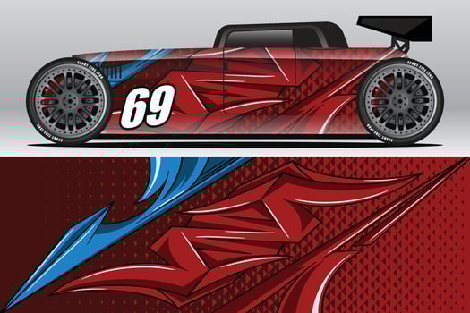 Car wrap decal designs for racing livery or daily car vinyl sticker vector