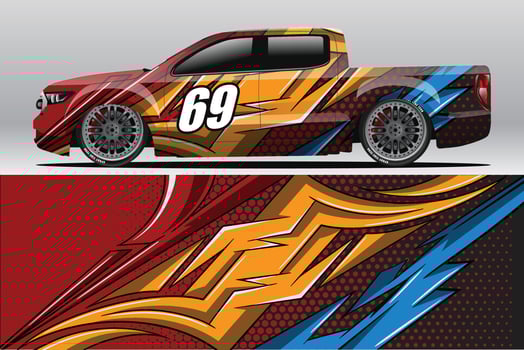 Car wrap decal designs for racing livery or daily car vinyl sticker vector