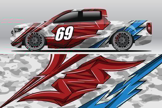 Car wrap decal designs for racing livery or daily car vinyl sticker vector
