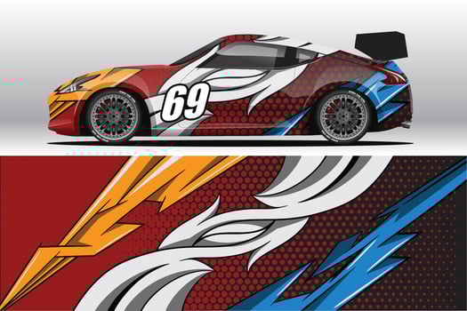 Car wrap decal designs for racing livery or daily car vinyl sticker vector