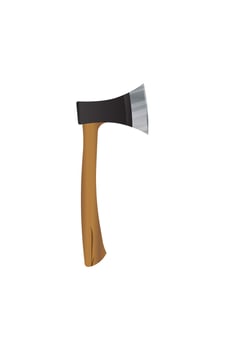 An axe with a wooden handle on a white background vector