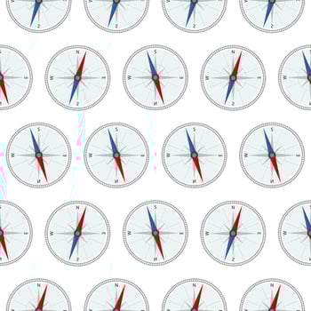 A pattern of compass points on a white background vector