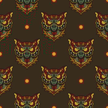 Owls on brown background fabric by jessicajones on spoonflower - custom fabric vector