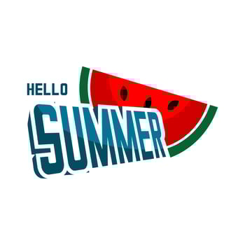 summer and watermelon vector