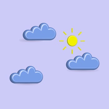 Clound sun icon vector