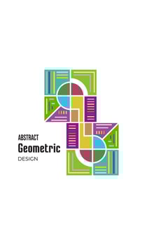 geometric vector design with bright coloring
