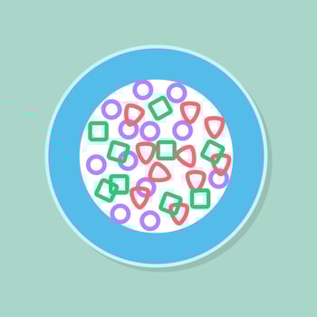 Bowl of cereal. Breakfast food. Vector illustration
