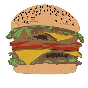 Hamburger isolated on white background vector