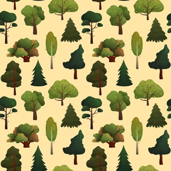 Vector pattern with tree fibers on a yellow background