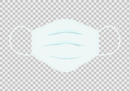 Medical mask vector icon. Hospital breathing medical respirator face mask. Protection against viruses and disease.