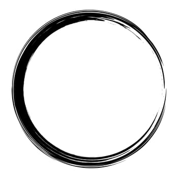 vector brush strokes circles of paint on white background. Ink hand drawn paint brush circle . Logo, label design element vector illustration. abstract circle. Frame.