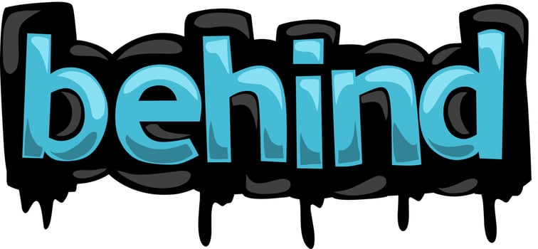 BEHIND writing vector design on white background