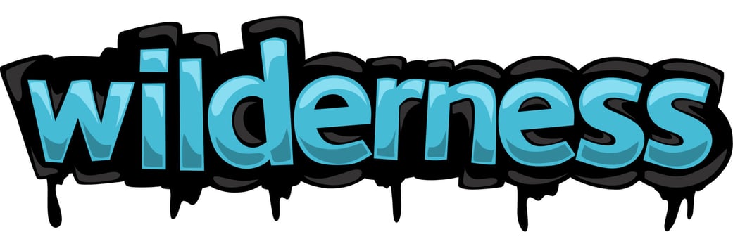 WILDERNESS  writing vector design on white background