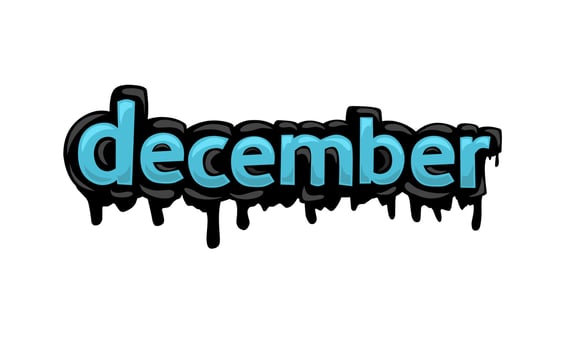 DECEMBER writing vector design on white background